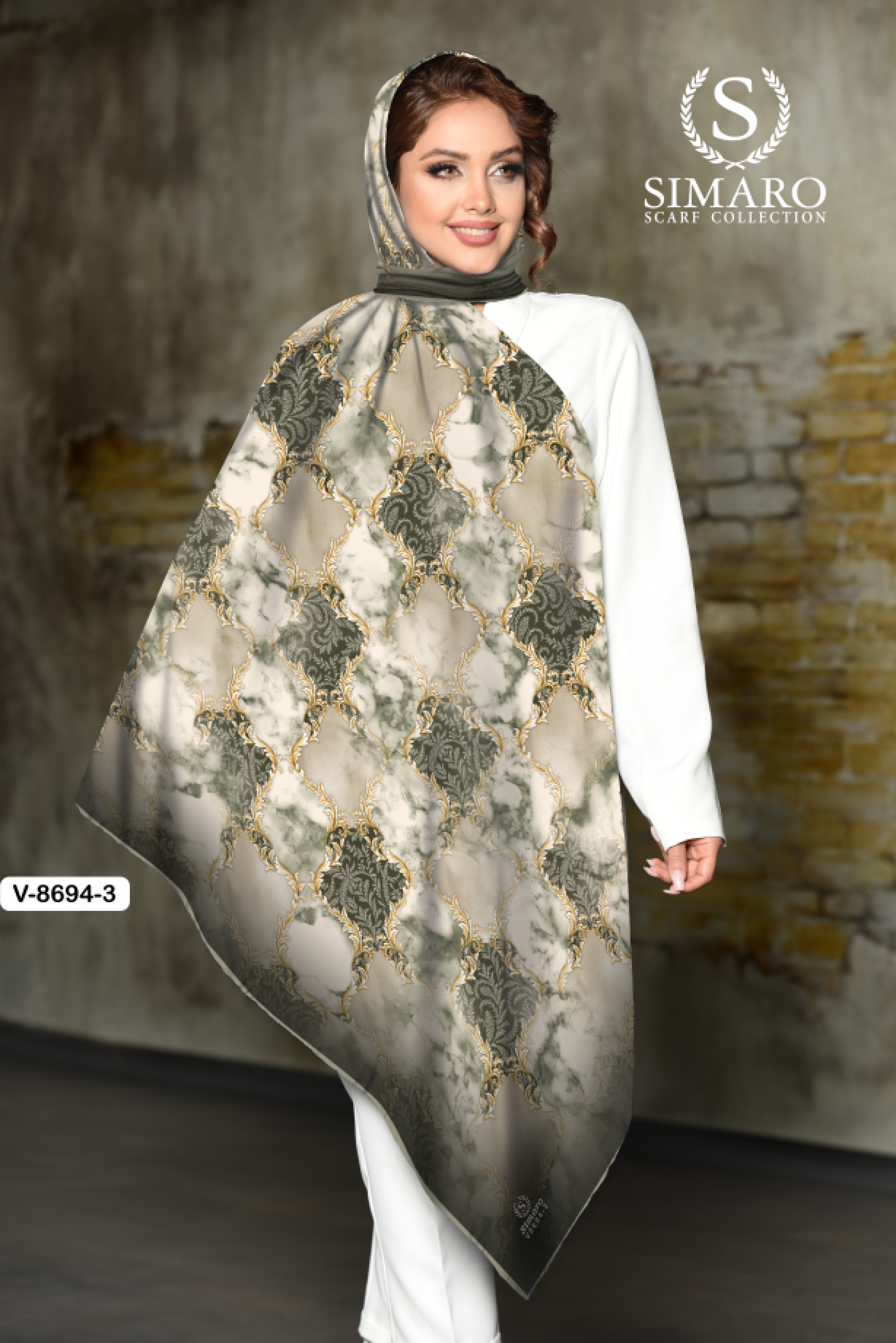 روسری حریر کرپ 