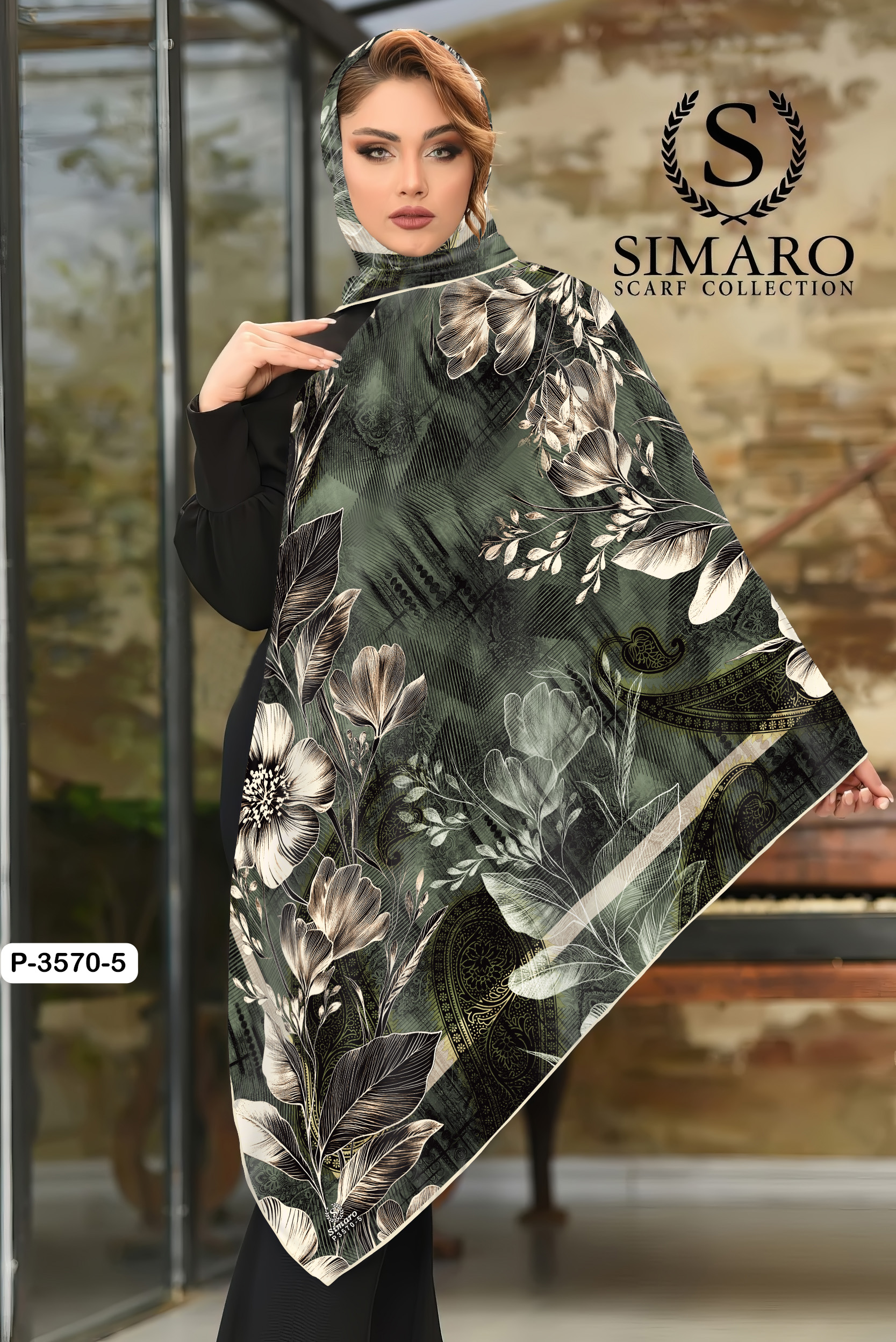 روسری حریر کرپ 